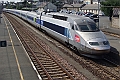 A Saint Brieuc, le TGV A 303 en provenance de Brest entre en gare le 21.07.2008